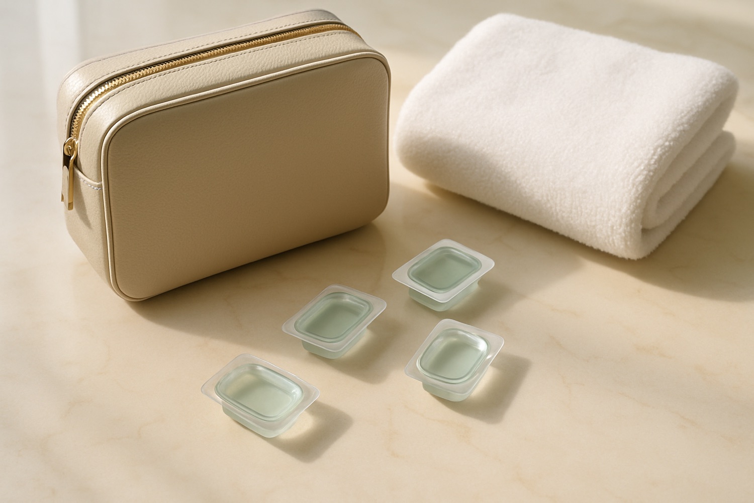 Mouthwash pods for hotel amenity and travel kits