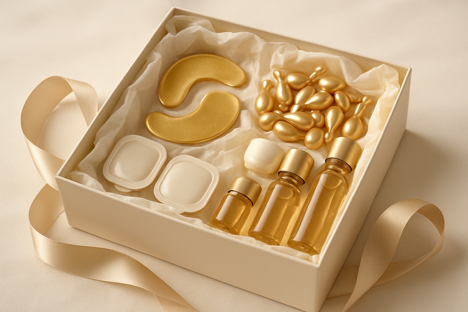 Beauty gift set with single-dose products